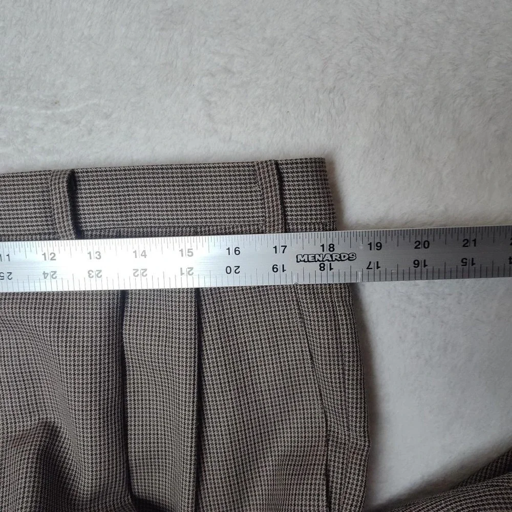 Ralph Lauren Pants Mens 36x29 Brown Tweed Polyester Viscose Pleated Dress Slacks